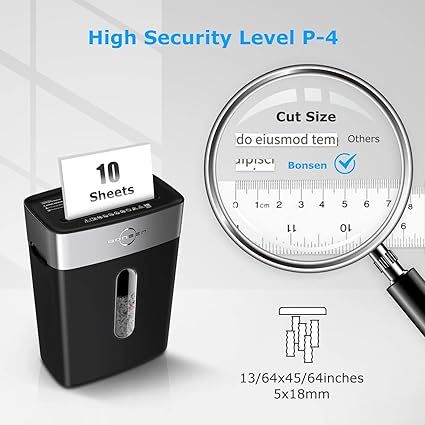 BONSEN Paper Shredder for Home Office BONSEN Paper Shredder for Home Office
